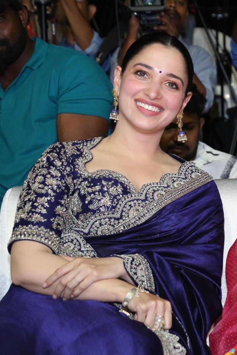 Telugu Actress Tamannaah Bhatia In Blue Saree